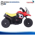 Mini Moto Elétrica Infantil 6v Triciclo Vermelho Com Som - BW530VM - 7