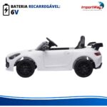 Mini Carro Elétrico Infantil 6v Luz Controle Remoto Branco - BW548BR - 7