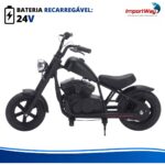 Moto Elétrica Infantil 24v Preta Suporta 100kg Com Luz E Som - BW534PT - 7