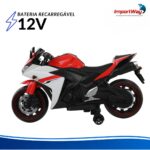 Mini Moto Elétrica Infantil 12v Importway Esportiva Vermelho - BW555VM - 7