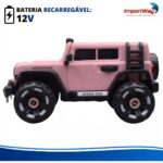 Mini Carro Elétrico Infantil 12v Rosa Com Luz Som Controle - BW545RS - 7