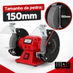 Moto Esmeril Lixadeira Bancada Pedra 150mm 3560rpm 220v - IWFE017 - 7