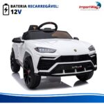 Mini Carro Elétrico Infantil 12v Lamborghini Urus Branco - BW527BR - 7