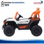 Carrinho Elétrico Utv Infantil 12v Luz Som Importway Branco - BW535BR - 7