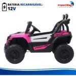 Carrinho Elétrico Utv Infantil 12v Luz Som Importway Rosa - BW535RS - 7