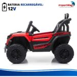 Carrinho Elétrico Utv Infantil 12v Luz Som Vermelho - BW535VM - 7