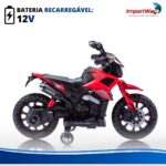Mini Moto Elétrica Infantil 6v Esportiva Vermelha Luz E Som - BW531VM - 7