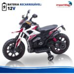 Mini Moto Elétrica Infantil 6v Esportiva Branco C/ Luz E Som - BW531BR - 7
