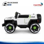 Jipe Elétrico Infantil 12v Com Controle Luz E Música Branco - BW400BR - 7