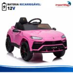 Mini Carro Elétrico Infantil 12v Lamborghini Urus Rosa - BW527RS - 7