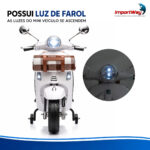 Mini Moto Elétrica Vespa 12v Licenciada Primavera Branco - BW542BR - 7