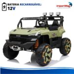 Carro Jipe Elétrico Infantil Controle Pedal Sons 12v Verde - BW277RVD - 7