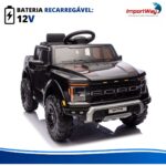 Mini Caminhonete Carro Elétrico 12v Ford F-150 Raptor Preto - BW528PT - 7