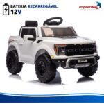 Mini Caminhonete Carro Elétrico 12v Ford F-150 Raptor Branco - BW528BR - 7