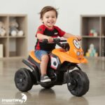 Mini Moto Elétrica Infantil 6v Triciclo Laranja Com Som - BW530LR - 8