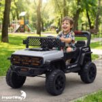 Mini Carro Elétrico Infantil 12v Cinza Com Luz Som Controle - BW544CZ - 8