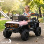 Mini Carro Elétrico Infantil 12v Rosa Com Luz Som Controle - BW544RS - 8