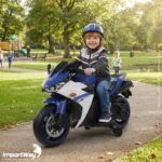 Mini Moto Elétrica Infantil 12v Importway Esportiva Azul - BW555AZ - 8