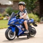 Mini Moto Elétrica Infantil 6v Esportiva Azul Com Luz E Som - BW127RAZ - 8