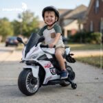 Mini Moto Elétrica Infantil 6v Esportiva Branco C/ Luz E Som - BW127RBR - 8