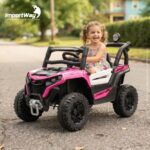 Carrinho Elétrico Utv Infantil 12v Luz Som Importway Rosa - BW535RS - 8