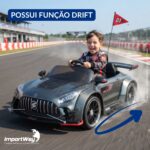Mini Carro Elétrico Drift Infantil 24v Cinza Com Luz E Som - BW550CZ - 8