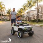 Jipe Elétrico Infantil 12v Com Controle Luz E Música Branco - BW400BR - 8