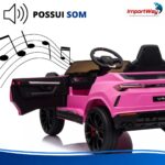 Mini Carro Elétrico Infantil 12v Lamborghini Urus Rosa - BW527RS - 8