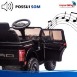 Mini Caminhonete Carro Elétrico 12v Ford F-150 Raptor Preto - BW528PT - 8