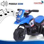 Mini Moto Elétrica Infantil 6v Triciclo Azul Com Som - BW530AZ - 9