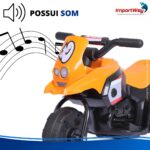 Mini Moto Elétrica Infantil 6v Triciclo Laranja Com Som - BW530LR - 9