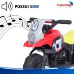 Mini Moto Elétrica Infantil 6v Triciclo Vermelho Com Som - BW530VM - 9