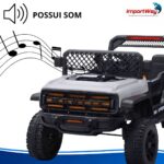 Mini Carro Elétrico Infantil 12v Cinza Com Luz Som Controle - BW544CZ - 9
