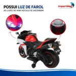 Mini Moto Elétrica Infantil 12v Importway Esportiva Vermelho - BW555VM - 9