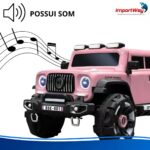 Mini Carro Elétrico Infantil 12v Rosa Com Luz Som Controle - BW545RS - 9