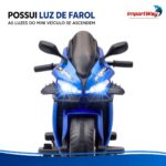 Mini Moto Elétrica Infantil 6v Esportiva Azul Com Luz E Som - BW127RAZ - 9