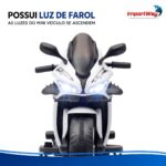 Mini Moto Elétrica Infantil 6v Esportiva Branco C/ Luz E Som - BW127RBR - 9