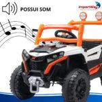 Carrinho Elétrico Utv Infantil 12v Luz Som Importway Branco - BW535BR - 9