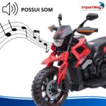 Mini Moto Elétrica Infantil 6v Esportiva Vermelha Luz E Som - BW531VM - 9