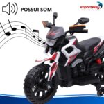 Mini Moto Elétrica Infantil 6v Esportiva Branco C/ Luz E Som - BW531BR - 9
