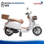 Mini Moto Elétrica Vespa 12v Licenciada Primavera Branco - BW542BR - 9
