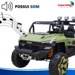 Carro Jipe Elétrico Infantil Controle Pedal Sons 12v Verde - BW277RVD - 9