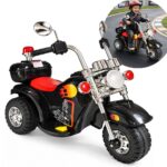 Mini Moto Elétrica Infantil 6v Preta C/ Som Sirene Bagageiro - BW508 - 1
