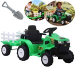 Carrinho Mini Trator Infantil Elétrico Verde 12v Carreta Pá - BW551VD - 1