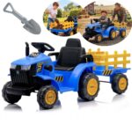 Carrinho Mini Trator Infantil Elétrico Azul 12v Carreta Pá - BW551AZ - 1