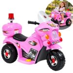 Mini Moto Elétrica Infantil 6v Rosa Luz Som Sirene Bagageiro - BW006RS - 1