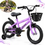 Bicicleta Infantil Aro 14 Com Rodinha Cesta Lilás - BW503RX - 1