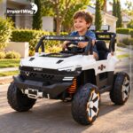 Carro Jipe Elétrico Infantil Controle Pedal Sons 12v Branco - BW277RBR - 10
