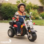 Mini Moto Elétrica Infantil 6v Preta C/ Som Sirene Bagageiro - BW508 - 10