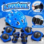 Kit De Proteção Infantil Completo Ajustável C/ Capacete Azul - BW521AZ - 10
